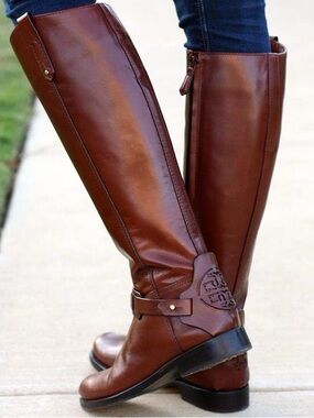 Tory Burch Colton Riding Boots‎ in Brown, Size 10